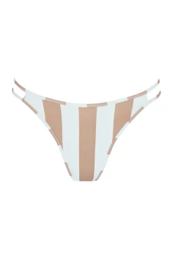 Double Strap Bikini Bottom - Natural Cabana Stripe