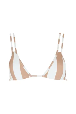 Double Strap Bikini Top - Natural Cabana Stripe