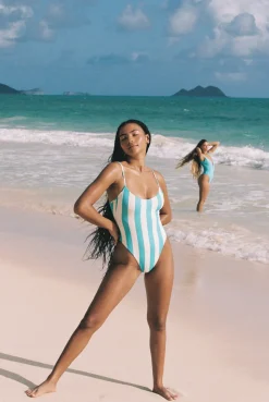 High Cut One Piece - Capri Cabana Stripe