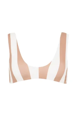 Scoop Bikini Top - Natural Cabana Stripe