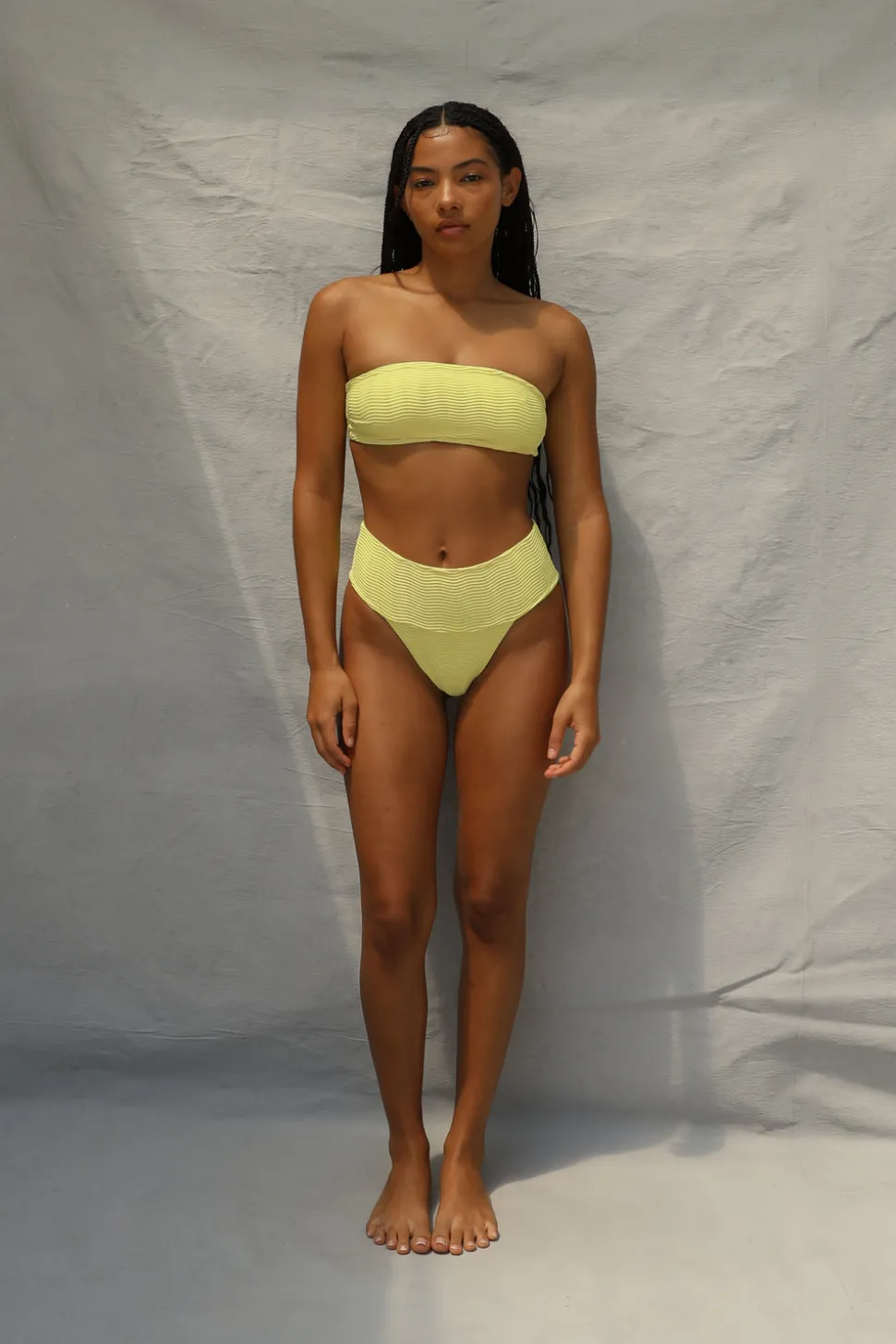 Slide Bandeau Bikini Top - Lemon Fizz