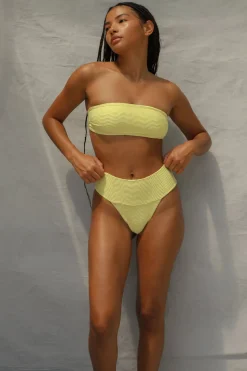 Slide Bandeau Bikini Top - Lemon Fizz