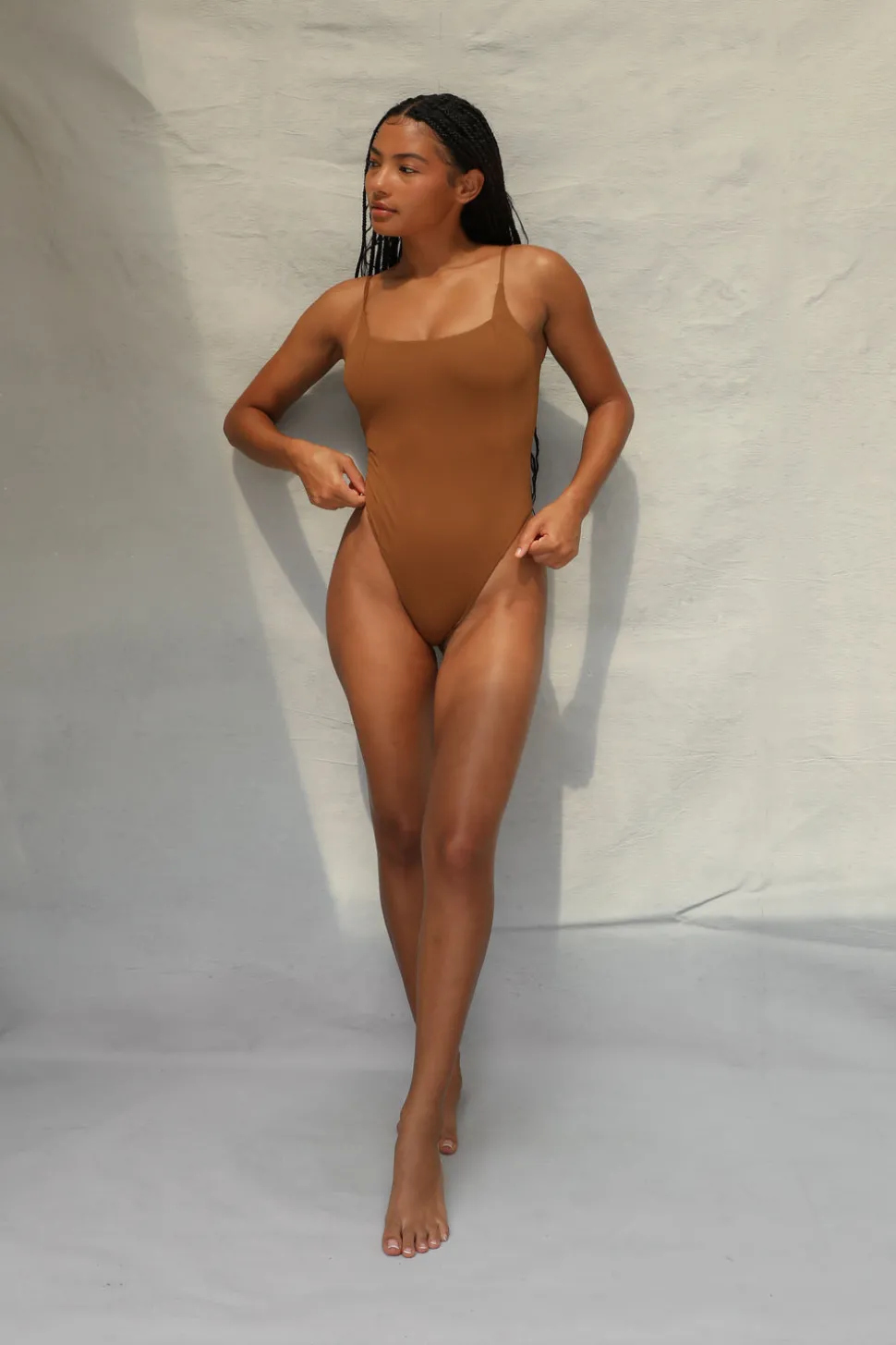 Square Neck One Piece - Toffee