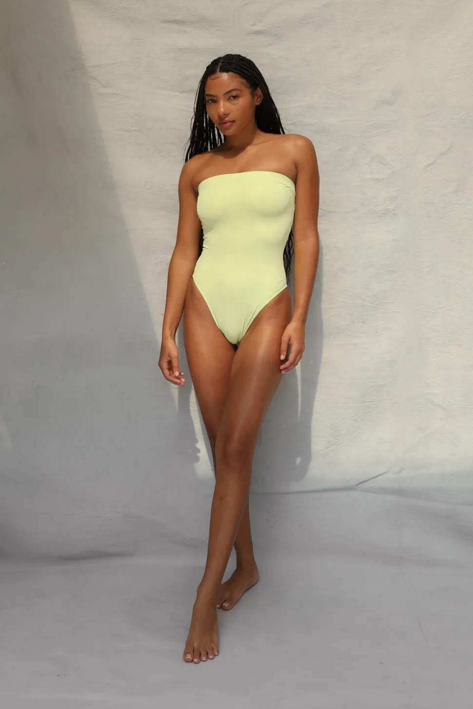 Tube One Piece Swimsuit - Lime Creme
