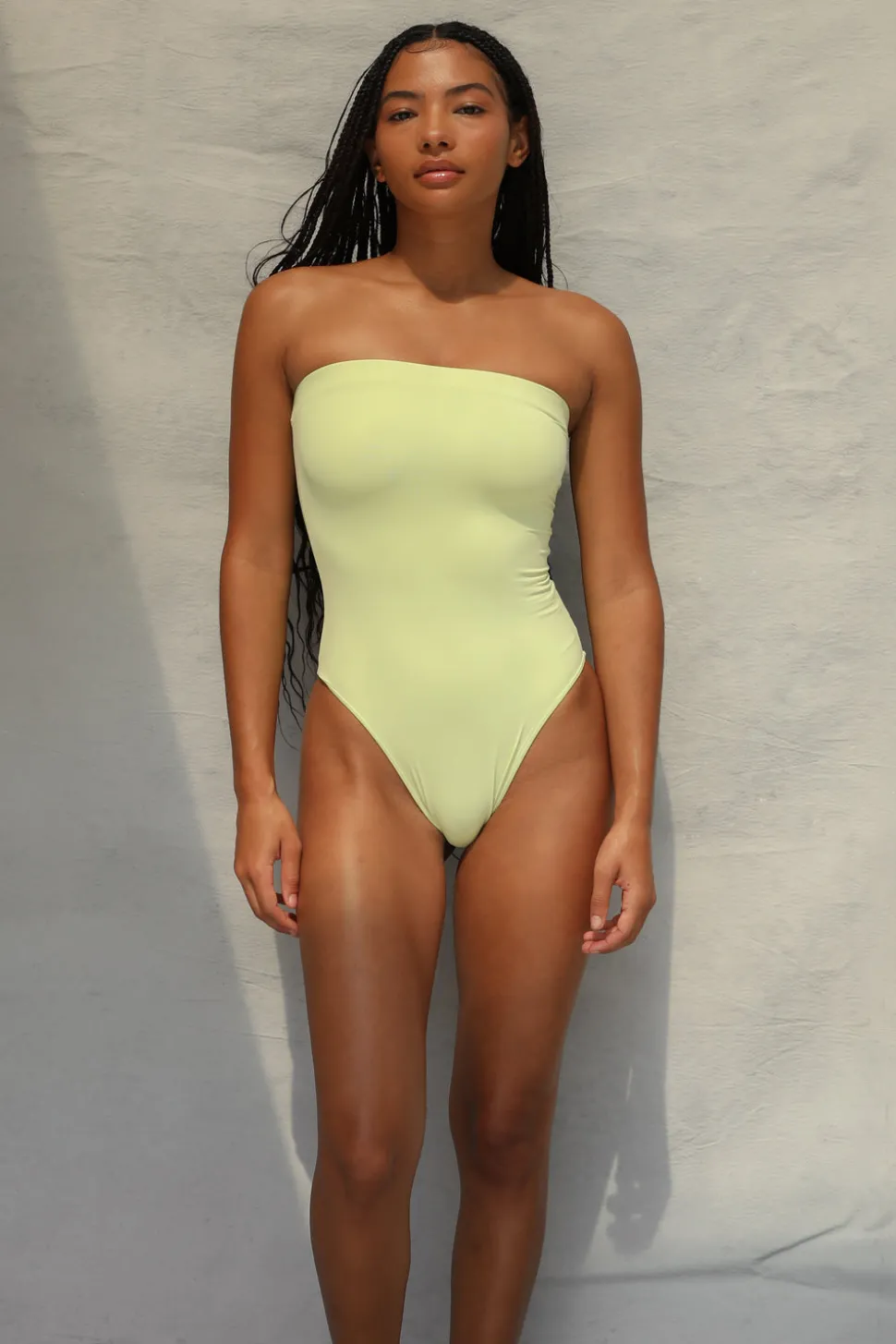 Tube One Piece Swimsuit - Lime Creme