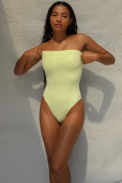 Tube One Piece Swimsuit - Lime Creme